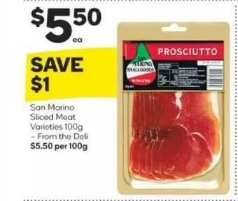 Woolworths San Marino Sliced Meat Varieties 100g offer