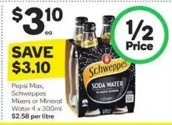 Woolworths Pepsi Max, Schweppes Mixers Or Mineral Water offer