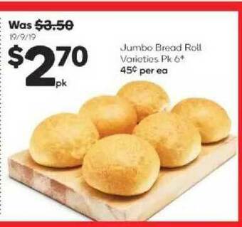 Woolworths Jumbo Bread Roll offer