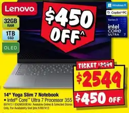 JB Hi-Fi Lenovo 14" Yoga Slim 7 Notebook offer