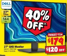 JB Hi-Fi Dell 27" QHD Monitor offer
