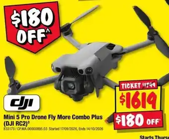 JB Hi-Fi DJI Mini 5 Pro Drone Fly More Combo Plus offer