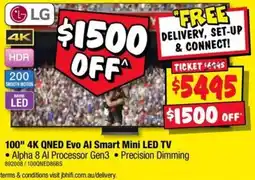 JB Hi-Fi LG 100" 4K QNED Evo AI Smart Mini LED TV offer