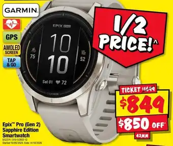 JB Hi-Fi Garmin Epix Pro (Gen 2) Sapphire Edition Smartwatch offer