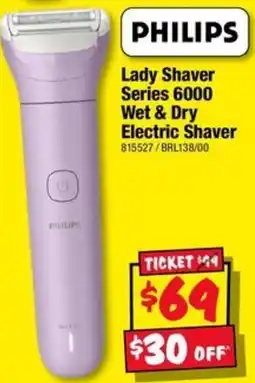 JB Hi-Fi Philips Lady Shaver Series 6000 Wet & Dry Electric Shaver offer