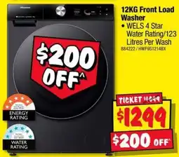 JB Hi-Fi Hisense 12KG Front Load Washer offer