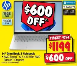 JB Hi-Fi 14" OmniBook 3 Notebook offer