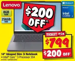 JB Hi-Fi Lenovo 14" Ideapad Slim 3i Notebook offer