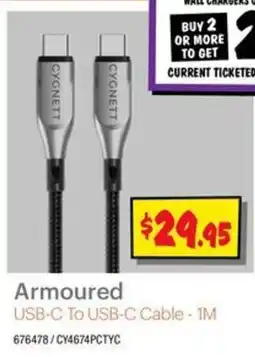 JB Hi-Fi Cygnett Armoured USB-C To USB-C Cable offer