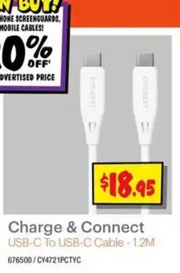 JB Hi-Fi Charge & Connect USB-C To USB-C Cable offer