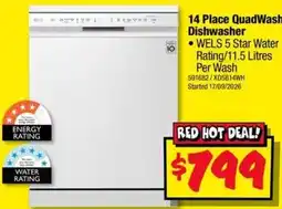 JB Hi-Fi LG 14 Place QuadWash Dishwasher offer