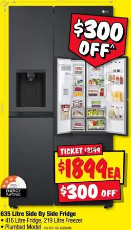 JB Hi-Fi LG 635 Litre Side By Side Fridge offer