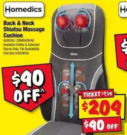 JB Hi-Fi Homedics Back & Neck Shiatsu Massage Cushion offer