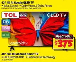 JB Hi-Fi TCL 43" 4K AI Google QLED TV offer