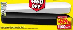 JB Hi-Fi Beam Compact Smart Soundbar Gen 2 offer