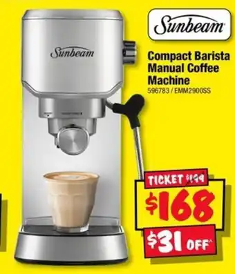 JB Hi-Fi Sunbeam Compact Barista Manual Coffee Machine offer