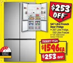 JB Hi-Fi 547 Litre French Door Fridge offer