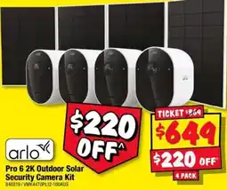 JB Hi-Fi Arlo Pro 6 2K Outdoor Solar Security Camera Kit offer