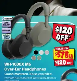 JB Hi-Fi Sony WH-1000X M6 Over-Ear Headphones offer