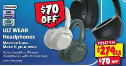 JB Hi-Fi Sony ULT WEAR Headphones offer