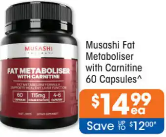 Good Price Pharmacy Musashi Fat Metaboliser With Carnitine offer