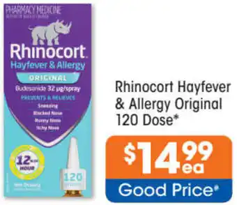 Good Price Pharmacy Rhinocort Hayfever & Allergy Original 120 Dose offer