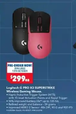 Harvey Norman Logitech G PRO X3 SUPERSTRIKE Wireless Gaming Mouse offer