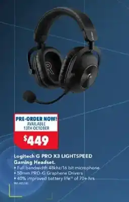 Harvey Norman Logitech G PRO X3 LIGHTSPEED Gaming Headset offer