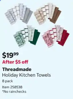 Costco Threadmade Holiday Kitchen Towels offer