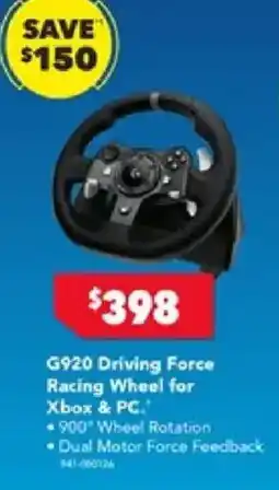 Harvey Norman G920 Driving Force Racing Wheel offer