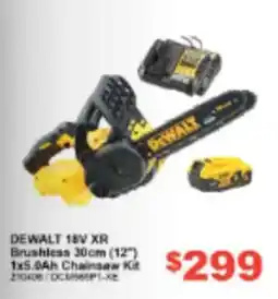 Total Tools DeWalt 18V XR Brushless 30cm (12") Chainsaw Kit offer