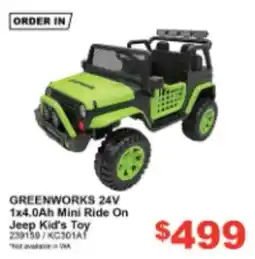 Total Tools Greenworks 24V 1x4.0Ah Mini Ride On Jeep Kid's Toy offer
