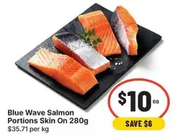 IGA Blue Wave Salmon Portions Skin On offer