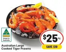 IGA Australian Large Cooked Tiger Prawns offer