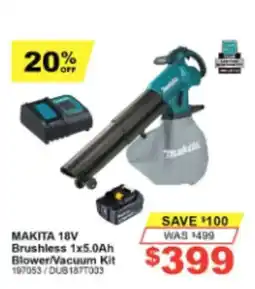 Total Tools Makita 18V Brushless 1x5.0Ah Blower/Vacuum Kit offer