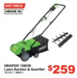 Total Tools Draper 1500W Lawn Aerator & Scarifier offer