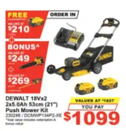 Total Tools DeWalt 18Vx2 Push Mower Kit offer