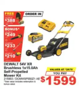 Total Tools DeWalt 54V XR Brushless 1x15.0Ah Self-Propelled Mower Kit offer