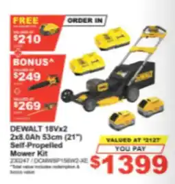 Total Tools DeWalt 18Vx2 2x8.0Ah 53cm (21") Self-Propelled Mower Kit offer