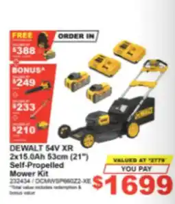 Total Tools DeWalt 54V XR Self-Propelled Mower Kit offer