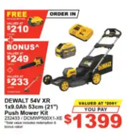 Total Tools DeWalt 54V XR Push Mower Kit offer