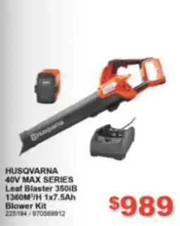 Total Tools Husqvarna 40V Max Series Leaf Blaster 350iB Blower Kit offer