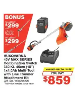 Total Tools Husqvarna 40V Max Series Combination Switch 330iKL 45cm (18") offer