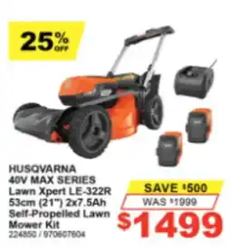 Total Tools Husqvarna 40V Max Series Lawn Xpert LE-322R Self-Propelled Lawn Mower Kit offer