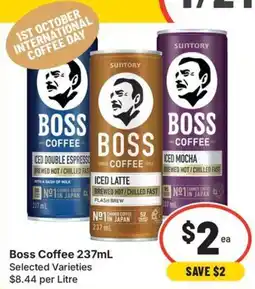 IGA Boss Coffee 237mL offer