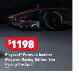 Harvey Norman Playseat Formula Instinct McLaren Racing Edition Sim Racing Cockpit offer