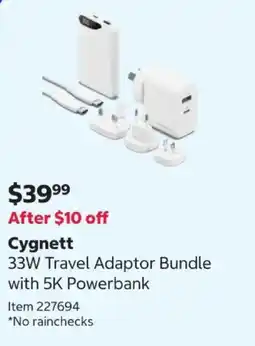Costco Cygnett 33W Travel Adaptor Bundle with 5K Powerbank offer