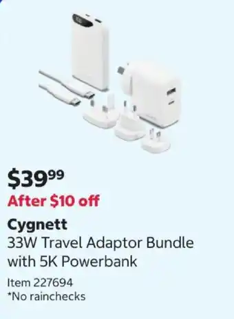 Cygnett 33W Travel Adaptor Bundle with 5K Powerbank