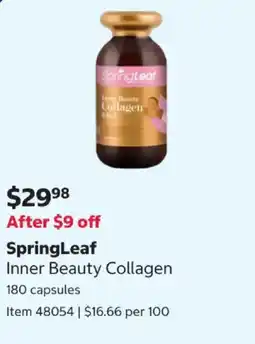 Costco SpringLeaf Inner Beauty Collagen offer