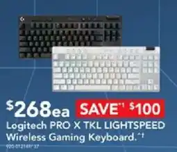 Harvey Norman Logitech PRO X TKL LIGHTSPEED Wireless Gaming Keyboard offer